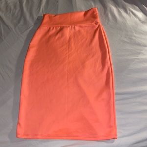 Coral pencil skirt